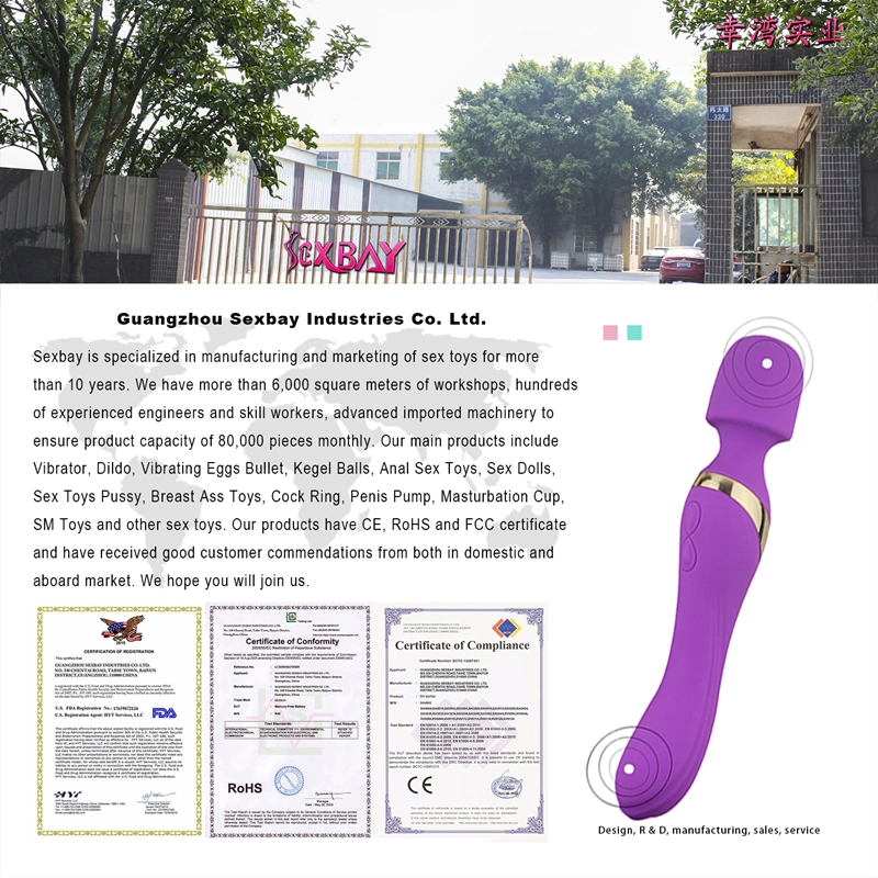 Sexbay Medical Silicone Dual Head Vibrator for Women Sex Toy Wand Massager